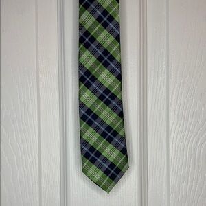 Chaps Green and Blue Plaid Boy’s Neck Tie Classic Accessories